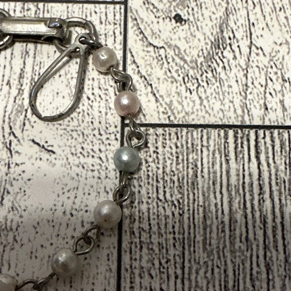 Silver Tone Tri-Color Faux‎ Pearl Child's Bracelet 4